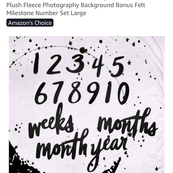 Plush Fleece Milestone Blanket - Black and White - Picture 3 of 4